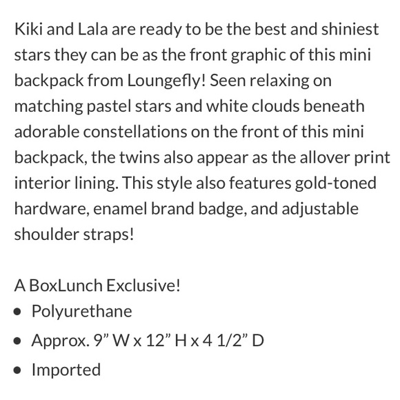 LOUNGEFLY SANRIO LITTLE TWIN STARS Constellation MINI BACKPACK & CARDHOLDER SET! - Picture 6 of 10